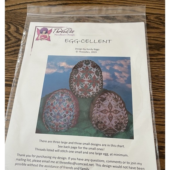 Threedles Needleart Design Other - Threedles‎ Egg-Cellent Trudy Biggs 2019 Kit Beads Threads Needs Pg 5-6